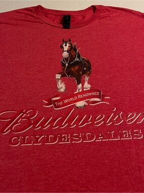 Budweiser Clydesdale Beer Red T-Shirt 2XL Super Bowl Horse TV Commercial Bud